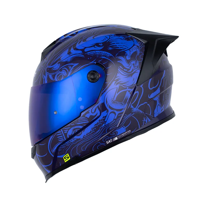 CASCO INTEGRAL SHAFT 502SP THUNDER MORADO OSCURO AZUL 