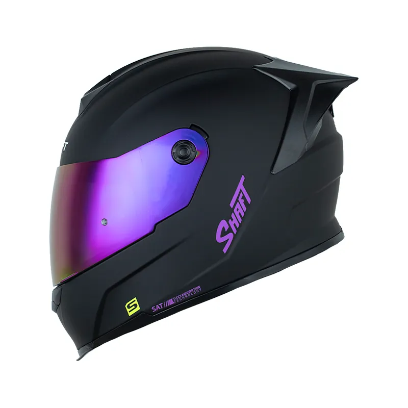 [199617] CASCO INTEGRAL SHAFT 502SP SOLID NEGRO MORADO MATE VISOR MORADO (S)