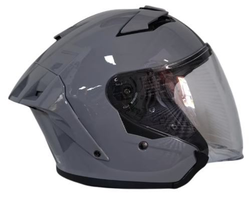 [GPR-GRBR-S] CASCO ABIERTO GPR DOBLE VISOR GRIS BRILLO (S)