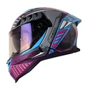 CASCO INTEGRAL SHAFT SH598GTR ROBOFORM MORADO OSCURO FUCSIA MATE VISOR IRIDIUM