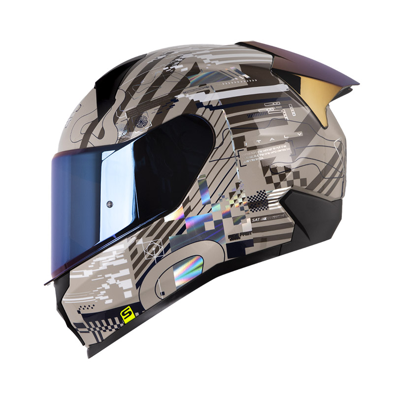 CASCO INTEGRAL SHAFT 560 EVO CIRCUIT GRIS CLARO AZUL OSCURO BRILLO
