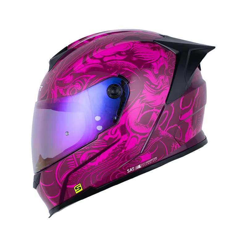 CASCO INTEGRAL SHAFT 502SP THUNDER MORADO OSCURO FUCSIA