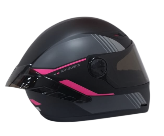[205178] CASCO INTEGRAL ICH 501SP SLASA NEGRO FUCSIA GRIS MATE VISOR NEGRO (S)