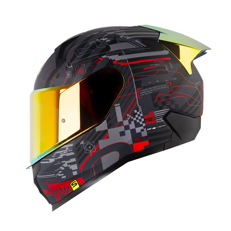 CASCO INTEGRAL SHAFT 560 EVO CIRCUIT GRIS OSCURO ROJO MATE