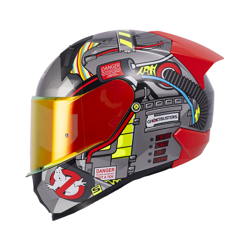 CASCO INTEGRAL SHAFT 560 EVO PROTONPACK GRIS METALIZADO ROJO BRILLO