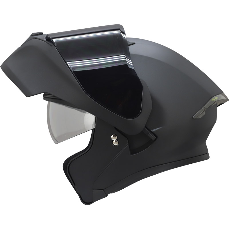 [109897] CASCO ABATIBLE ICH 3120 DOBLE VISOR SOLID NEGRO MATE VISOR NEGRO (S)