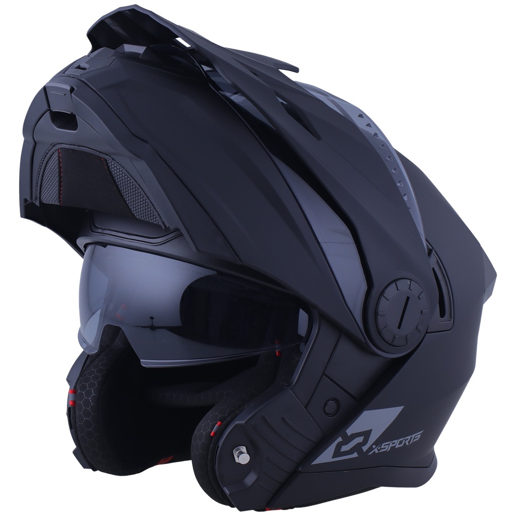 CASCO MULTIPROPOSITO ABATIBLE XSPORTS 165 SOLID NEGRO MATE