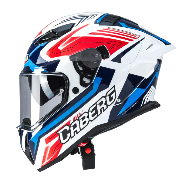 CASCO INTEGRAL CABERG DRIFT EVO II JARAMA BLANCO ROJO AZUL BRILLO