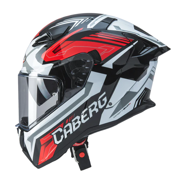 CASCO INTEGRAL CABERG DRIFT EVO II JARAMA NEGRO BLANCO ROJO BRILLO