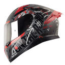 CASCO INTEGRAL SHAFT SHPRO612 DOBLE VISOR FUNNY GRIS OSCURO ROJO BRILLO