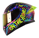 CASCO INTEGRAL SHAFT SHPRO612 DOBLE VISOR FUNNY CAMALEON AMARILLO BRILLO