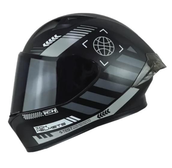 CASCO INTEGRAL ICH 503 CYBERPUNK NEGRO GRIS MATE VISOR NEGRO
