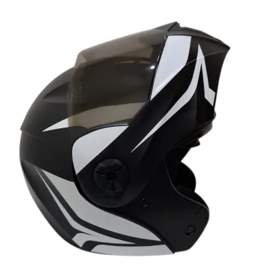 [218739] CASCO ABATIBLE ICH 3110 DOBLE VISOR HOLLOW NEGRO BLANCO BLANCO MATE VISOR NEGRO (S)