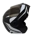 CASCO ABATIBLE ICH 3110 DOBLE VISOR HOLLOW NEGRO BLANCO BLANCO MATE VISOR NEGRO