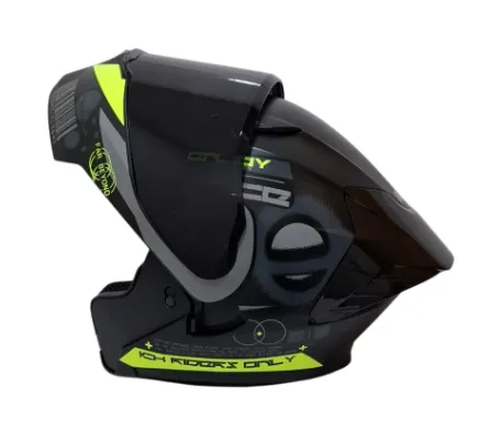 CASCO ABATIBLE ICH 3130 DOBLE VISOR OUTSIDE NEGRO AMARILLO GRIS MATE VISOR NEGRO