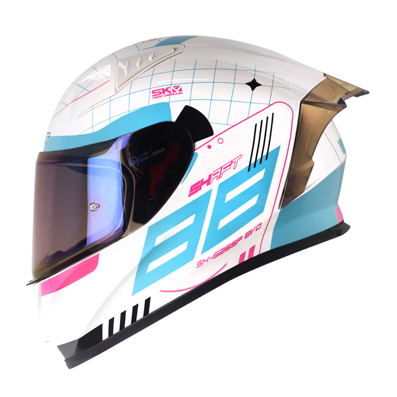 CASCO INTEGRAL SHAFT SH526SP EVO COZKU BLANCO PERLA FUCSIA BRILLO