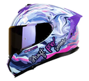 CASCO INTEGRAL SHAFT SHPRO610 EVO DOBLE VISOR NEBULOSA AZUL CLARO FULL COLOR BRILLO