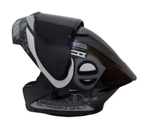 CASCO ABATIBLE ICH 3130 DOBLE VISOR OUTSIDE NEGRO GRIS GRIS MATE VISOR NEGRO