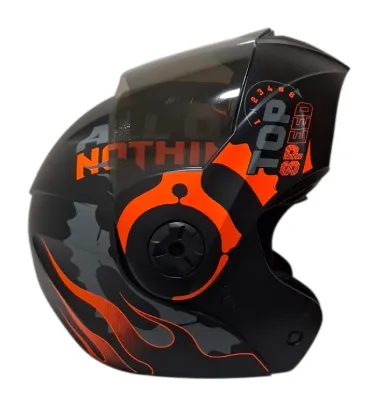 CASCO ABATIBLE ICH 3110 DOBLE VISOR SPEED UP NEGRO NARANJA GRIS MATE VISOR NEGRO (S)