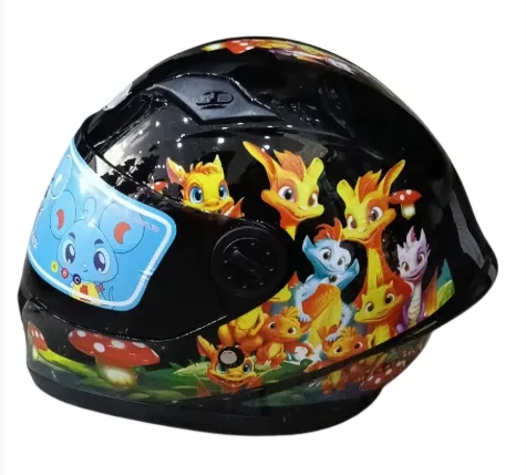 CASCO NIÑO INTEGRAL H308 DRAGON NEGRO BRILLO