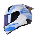 CASCO INTEGRAL SHAFT 560 EVO CRAWLER AZUL CLARO BLANCO BRILLO