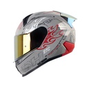 CASCO INTEGRAL SHAFT SH560 EVO SKETCH GRIS ROJO BRILLO VISOR DORADO
