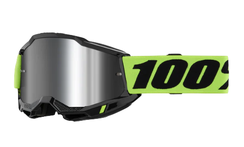 GAFAS CROSS 100% ORIGINAL ACCURI 2 AMARILLO NEON LENTE SILVER