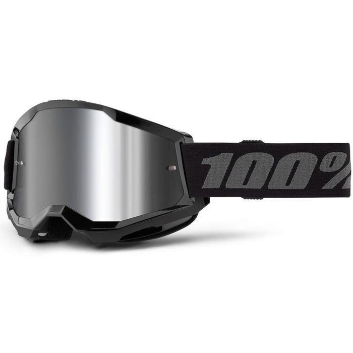 GAFAS CROSS 100% ORIGINAL STRATA 2 NEGRO LENTE SILVER NIÑO