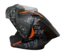 CASCO ABATIBLE ICH 3130 DOBLE VISOR SCALE NEGRO GRIS OSCURO NARANJA MATE VISOR TRANSPARENTE