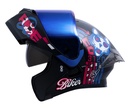 CASCO ABATIBLE ICH 3120 DOBLE VISOR ELEMENTARY NEGRO ROJO MATE VISOR AZUL