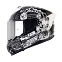 CASCO INTEGRAL SHAFT SHPRO610 EVO DOBLE VISOR FAST FOOD NEGRO NEGRO BRILLO VISOR SILVER