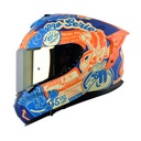 CASCO INTEGRAL SHAFT SHPRO610 EVO DOBLE VISOR FAST FOOD AZUL AZUL MATE VISOR DORADO