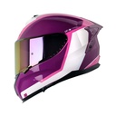 CASCO INTEGRAL SHAFT SHPRO610 EVO DOBLE VISOR LOCK BLANCO MORADO BRILLO VISOR IRIDIUM MORADO