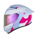 CASCO INTEGRAL SHAFT 584SP DOWNX AZUL CLARO FUCSIA BRILLO