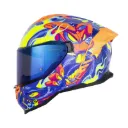 CASCO INTEGRAL SHAFT 598 GTR FIGHT AZUL NARANJA BRILLO