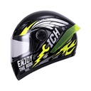 CASCO INTEGRAL ICH 501SP CRANK NEGRO AMARILLO NEON BRILLO VISOR TRANSPARENTE