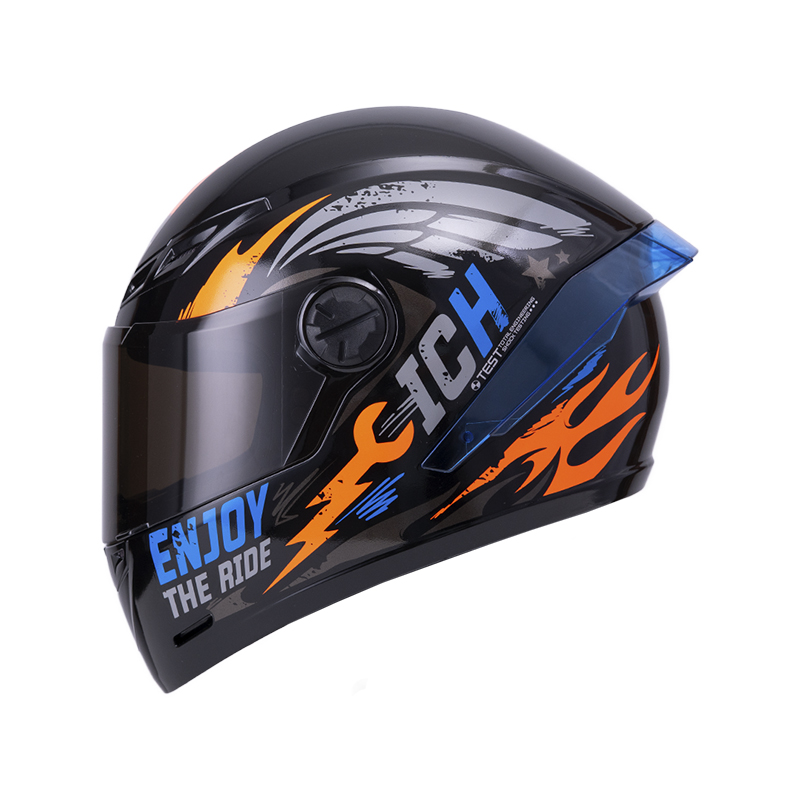 CASCO INTEGRAL ICH 501SP CRANK NEGRO NARANJA BRILLO VISOR NEGRO