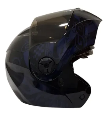 CASCO ABATIBLE ICH 3110 DOBLE VISOR LAP RUSH NEGRO AZUL OSCURO BRILLO VISOR NEGRO (S)