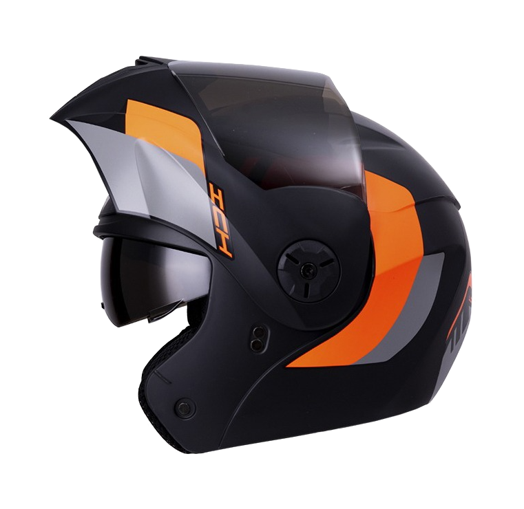CASCO ABATIBLE ICH 3110DOT DOBLE VISOR LOKHET NEGRO NARANJA BRILLO VISOR NEGRO 