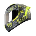 CASCO INTEGRAL SHAFT SH582SP EVO FORTUNE GRIS AMARILLO NEON BRILLO VISOR SILVER