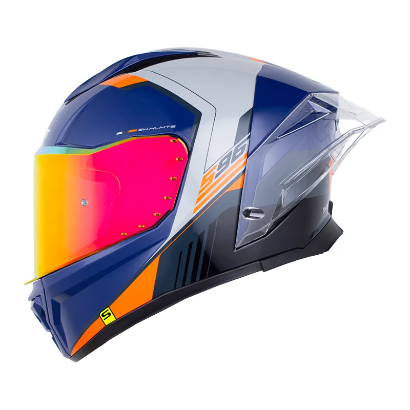CASCO INTEGRAL SHAFT 596SP THUKO AZUL OSCURO GRIS BRILLO