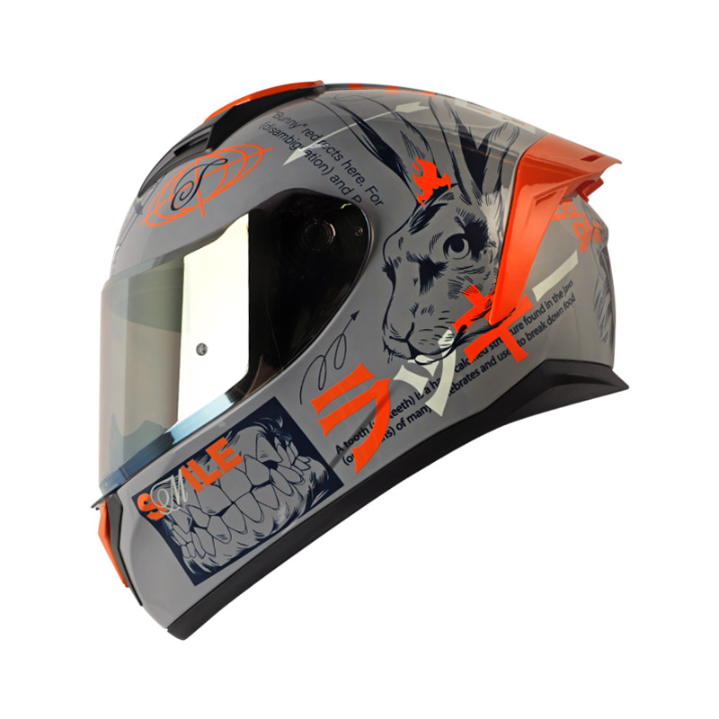 CASCO INTEGRAL SHAFT SH582SP EVO RANDAMU GRIS NARANJA BRILLO VISOR DORADO