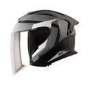CASCO ABIERTO SHAFT SHPRO240 DOBLE VISOR MAISON GRIS OSCURO BLANCO BRILLO VISOR SILVER