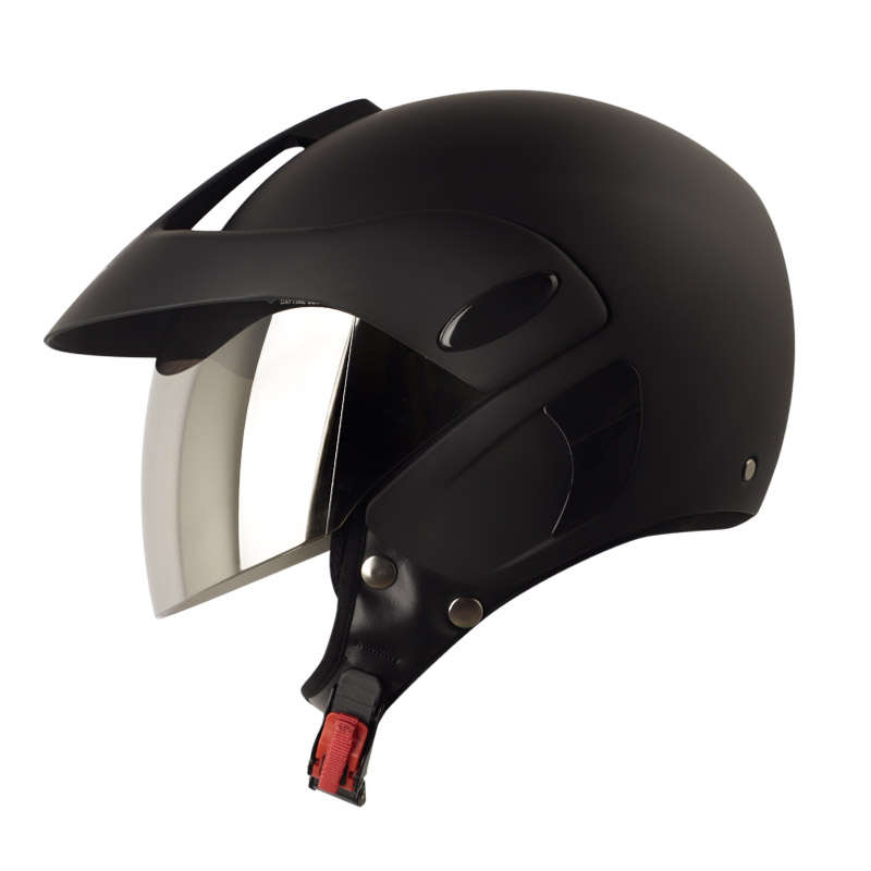 CASCO ABIERTO ICH 205 SOLID NEGRO SILVER MATE VISOR SILVER