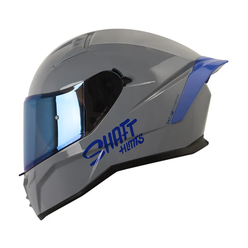 CASCO INTEGRAL SHAFT 504 DOBLE VISOR SOLID GRIS AZUL BRILLO