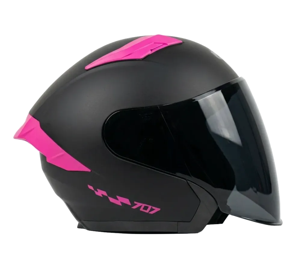 CASCO ABIERTO KRM 707 NEGRO FUCSIA MATE