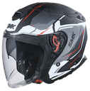 CASCO ABIERTO SMK GTJ ESCAPE GRIS BLANCO NEGRO MATE