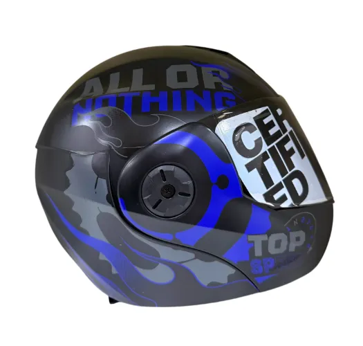 CASCO ABATIBLE ICH 3110 DOBLE VISOR SPEED UP NEGRO AZUL GRIS MATE VISOR NEGRO