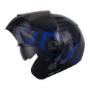 CASCO ABATIBLE ICH 3110 DOBLE VISOR SPEED UP NEGRO AZUL GRIS MATE VISOR NEGRO