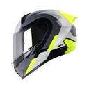 CASCO INTEGRAL SHAFT SH560 EVO WUOKI GRIS OSCURO AMARILLO BRILLO VISOR SILVER